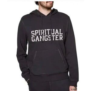NWT Spiritual Gangster Varsity Men's Classic Hoodie Black Size L $98 [jb]
